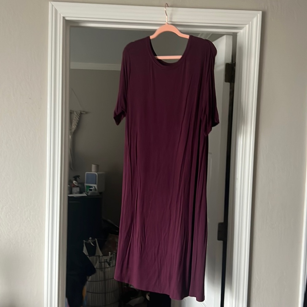 Purple midi dress